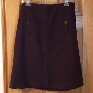 Talbots Maroon Wool Skirt with Pockets Size 14